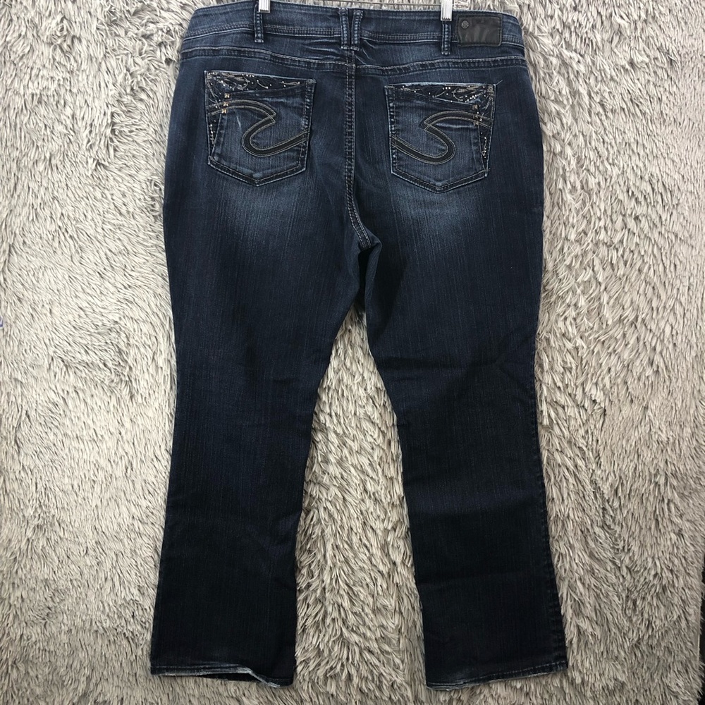 Silver Jeans Womens 24 Suki 17 Inch Embellished Bootcut Denim